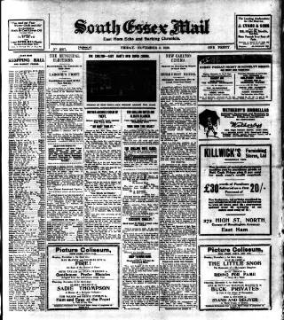 cover page of West Ham and South Essex Mail published on November 2, 1928