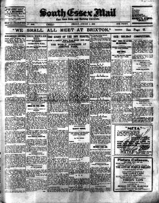 cover page of West Ham and South Essex Mail published on August 2, 1929