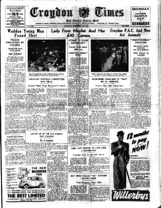 cover page of Croydon Times published on September 17, 1938