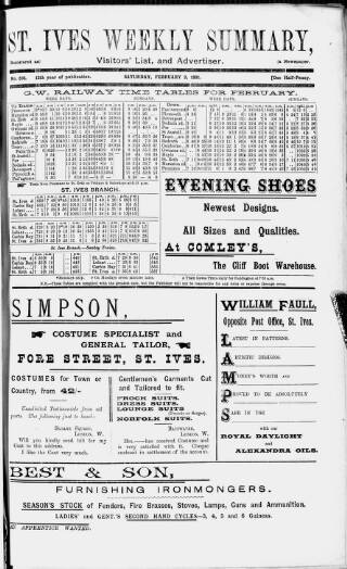 cover page of St. Ives Weekly Summary published on February 2, 1901