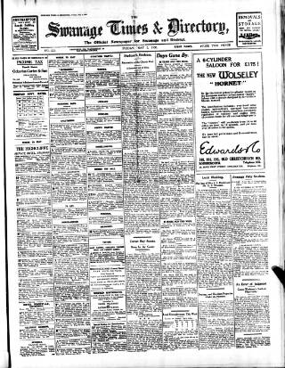 cover page of Swanage Times & Directory published on May 2, 1930