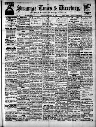cover page of Swanage Times & Directory published on February 2, 1934