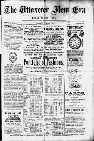 cover page of Uttoxeter New Era published on February 2, 1887