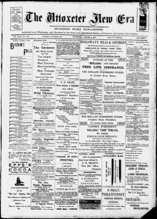 cover page of Uttoxeter New Era published on August 2, 1899