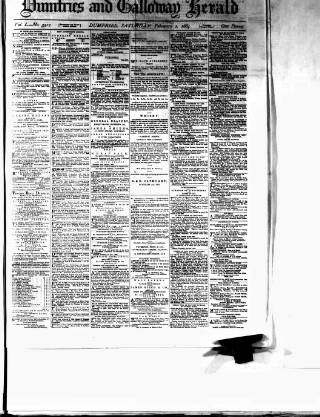 cover page of Dumfries & Galloway Courier and Herald published on February 2, 1884