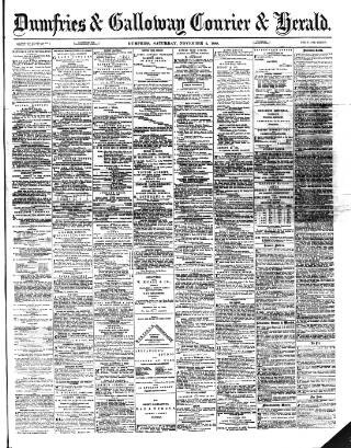 cover page of Dumfries & Galloway Courier and Herald published on November 2, 1889