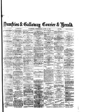 cover page of Dumfries & Galloway Courier and Herald published on June 18, 1890