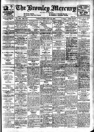 cover page of Bromley & West Kent Mercury published on February 2, 1934