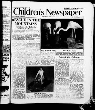 cover page of Children's Newspaper published on February 2, 1957