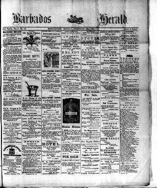 cover page of Barbados Herald published on February 2, 1891
