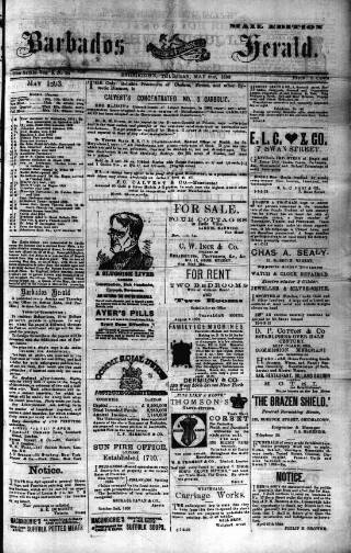 cover page of Barbados Herald published on May 4, 1893