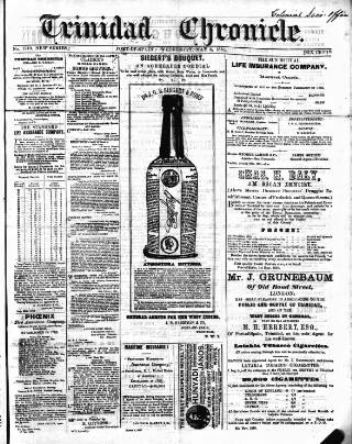 cover page of Trinidad Chronicle published on May 4, 1881