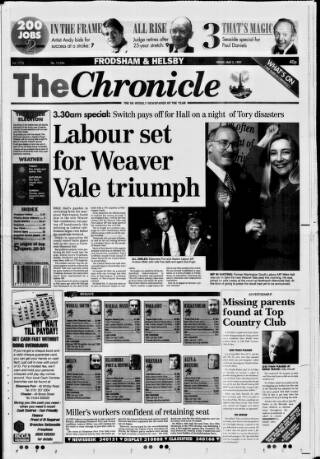 cover page of Chester Chronicle (Frodsham & Helsby edition) published on May 2, 1997