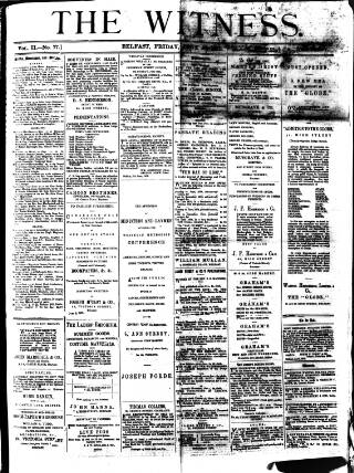 cover page of Witness (Belfast) published on June 18, 1875