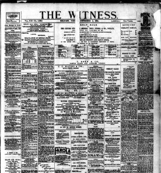 cover page of Witness (Belfast) published on November 2, 1894