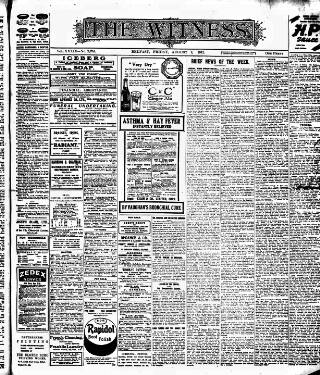 cover page of Witness (Belfast) published on August 2, 1912