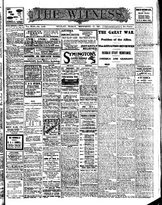 cover page of Witness (Belfast) published on September 17, 1915
