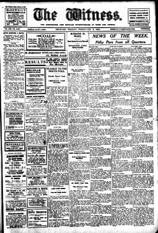 cover page of Witness (Belfast) published on February 2, 1934