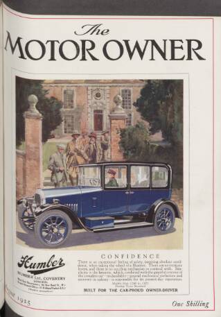 cover page of Motor Owner published on August 1, 1925