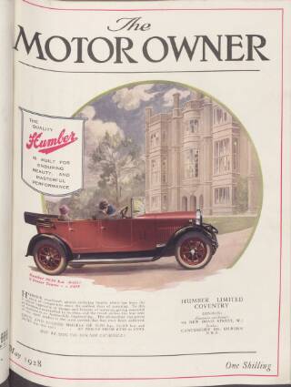 cover page of Motor Owner published on May 1, 1928