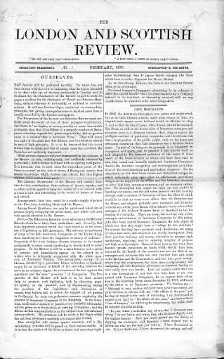 cover page of London and Scottish Review published on February 1, 1875