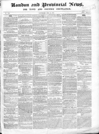 cover page of London & Provincial News and General Advertiser published on February 23, 1867