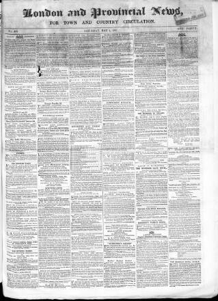 cover page of London & Provincial News and General Advertiser published on May 4, 1867