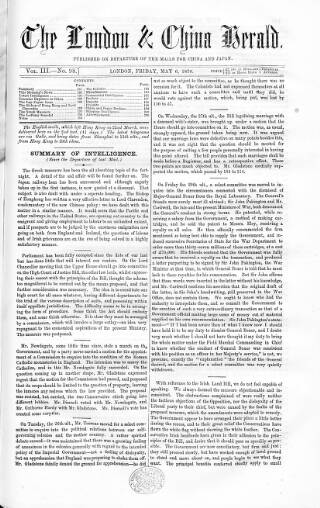 cover page of London & China Herald published on May 6, 1870