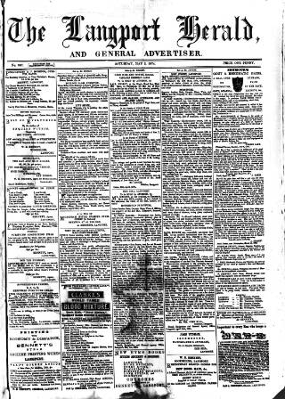 cover page of Langport & Somerton Herald published on May 2, 1874