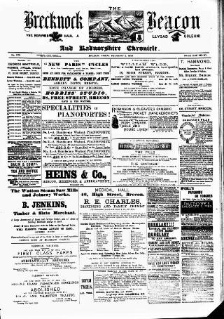 cover page of Brecknock Beacon published on February 2, 1894