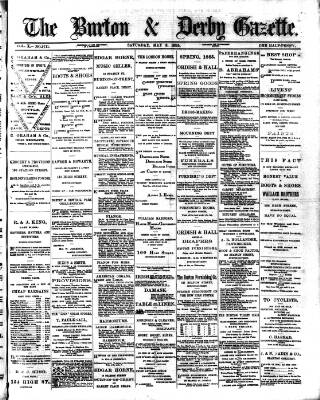 cover page of Burton & Derby Gazette published on May 2, 1885
