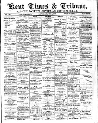 cover page of Kent Times published on February 2, 1889