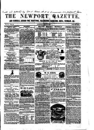 cover page of Newport Gazette published on June 18, 1859