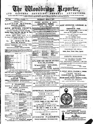 cover page of Woodbridge Reporter published on April 5, 1877