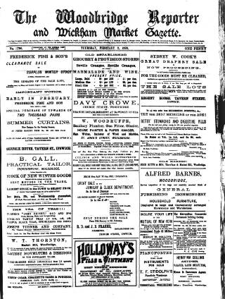 cover page of Woodbridge Reporter published on February 2, 1893