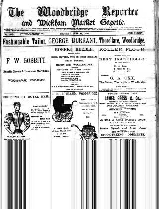 cover page of Woodbridge Reporter published on June 18, 1896