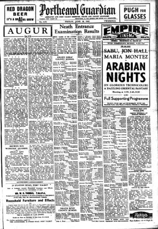 cover page of Porthcawl Guardian published on June 18, 1943