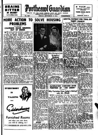 cover page of Porthcawl Guardian published on September 17, 1954