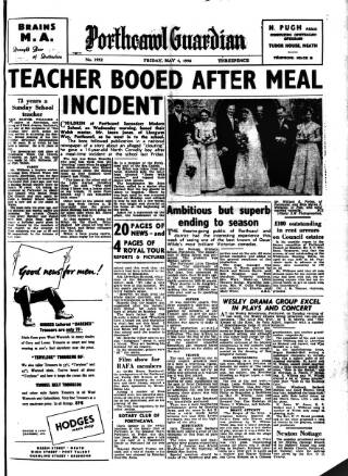 cover page of Porthcawl Guardian published on May 4, 1956