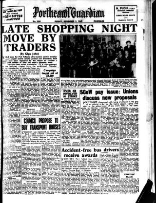 cover page of Porthcawl Guardian published on November 2, 1962