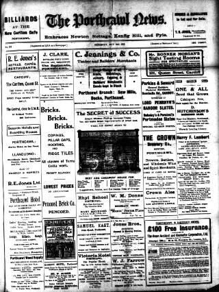 cover page of Porthcawl News published on May 2, 1912
