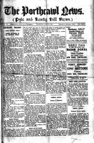 cover page of Porthcawl News published on June 18, 1925