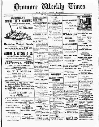 cover page of Dromore Weekly Times and West Down Herald published on May 2, 1908