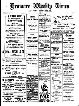 cover page of Dromore Weekly Times and West Down Herald published on June 18, 1910
