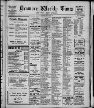 cover page of Dromore Weekly Times and West Down Herald published on February 2, 1918