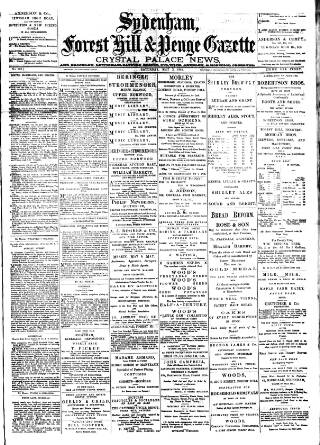 cover page of Sydenham, Forest Hill & Penge Gazette published on May 2, 1885