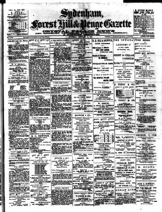 cover page of Sydenham, Forest Hill & Penge Gazette published on February 2, 1907