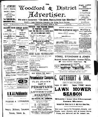 cover page of Woodford and District Advertiser published on June 18, 1910