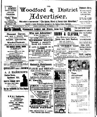 cover page of Woodford and District Advertiser published on November 2, 1912