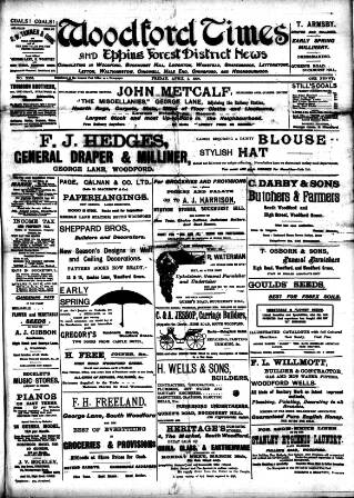 cover page of Woodford Times published on April 5, 1907